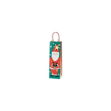 Kerstcadeautas met kerstman 11x36x10 cm