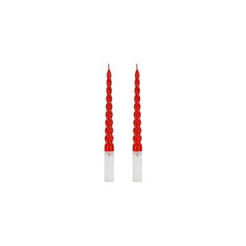 Kerstman gedraaide kaars rood x2 - 25 cm