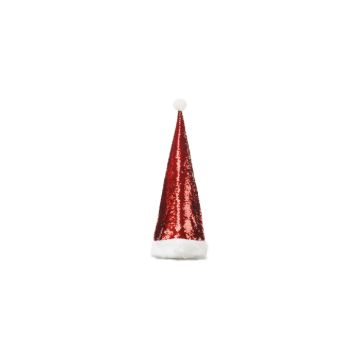 Kerstmuts met pailletten rood 70 cm