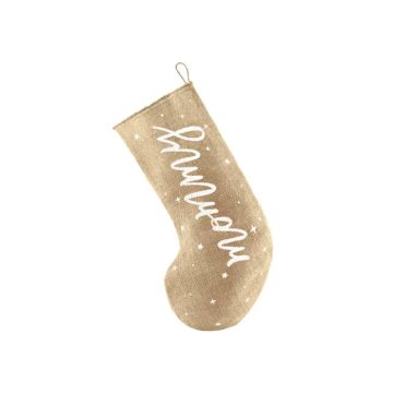 Kerstsok van jute voor moeder 23x39,5 cm