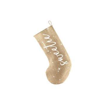 Kerstsok van jute sweetie 23x39,5 cm