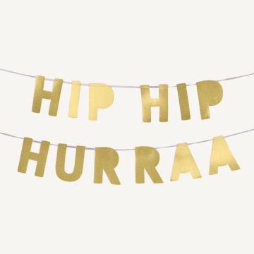Hip hip hoera slinger goud 0,15x3 m