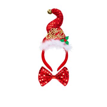 Kabouter haarband met vlinderdas merry christmas
