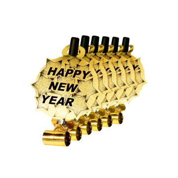 Rietjes goud happy new year 6x