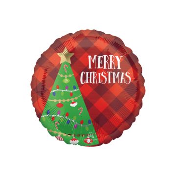Kerstfolieballon met kerstboom 45 cm