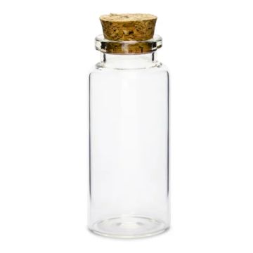 Glazen container met kurkdop 12x - 35 ml