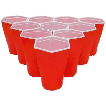 25x Hexagon Beer Pong bekers