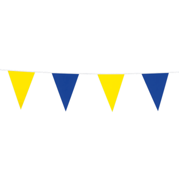 Blauw en Geel Vlaggenlijn - Vlag 20 x 30 cm - 10 meter
