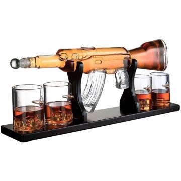 Whiskydecanteur AK 47 met glas 50 cm