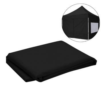 Sidevæg med dør til pavillon 3x2 m sort 