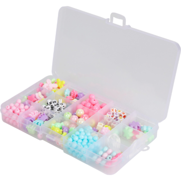 Perlesæt til armbånd i transparent æske 