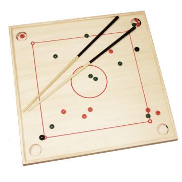 Houten carambole spel 88x88 cm incl. 2x keu's