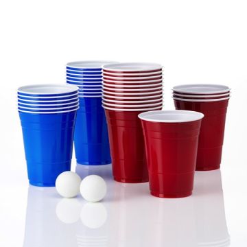 Bier Pong Pakket met 24x Bekers en 2x Ballen