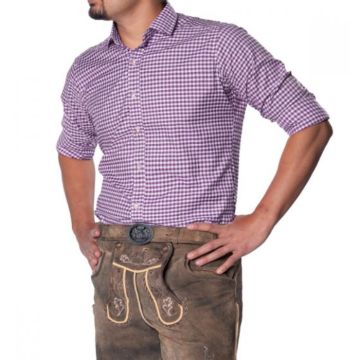 Oktoberfest Tiroler shirt paars Leopold Deluxe