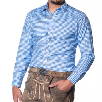 Oktoberfest Tiroler shirt lichtblauw Leopold Deluxe