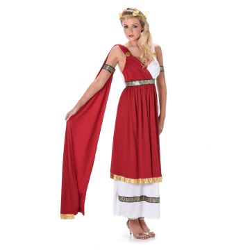 Romeins rood keizerin kostuum voor vrouwen