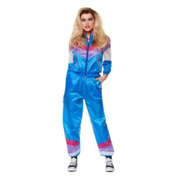 Blauw jaren 80 trainingspak voor dames - 2 delen