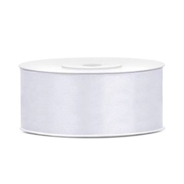 Satijnlint Wit - 25mm x 25m