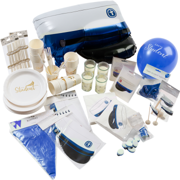 Blauwe deluxe studentenrit ouder versierpakket