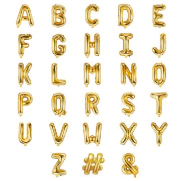 Gouden letterballonnen 35 cm