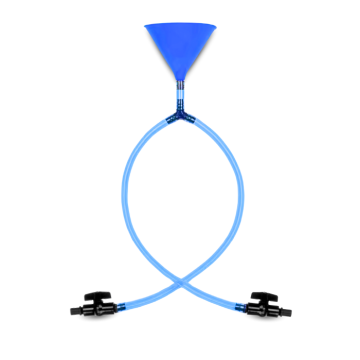 Dubbele trechter bierbong blauw
