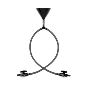 Dubbele trechter bierbong zwart