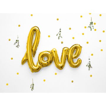 liefde folieballon goud - 73 x 59 cm