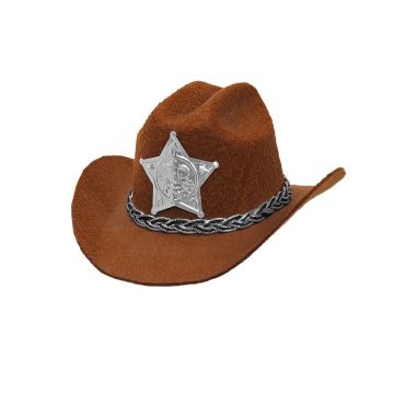 Bruine mini sheriff cowboyhoed