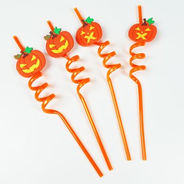 4x Herbruikbare pompoen rietjes