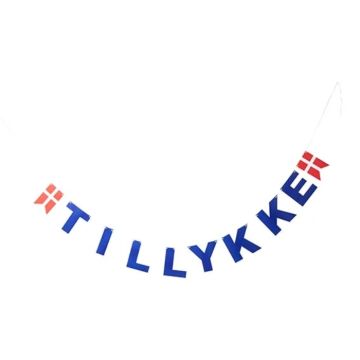 Guirlande gefeliciteerd blauwe student 3,8m Det Gamle Apotek