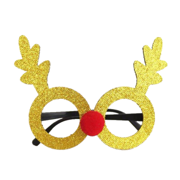 Kerstbril met Gouden Rendier