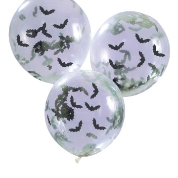 Halloween confetti ballonnen met vleermuis confetti 5x