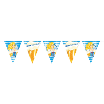 Oktoberfest flagguirlande med pige - 10 meter