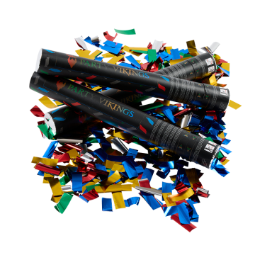 Multicolored confettibuis 40 cm PartyVikings Rechthoekige confetti