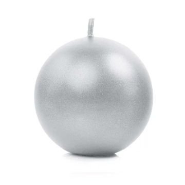 Ronde Metallic Zilveren Kaarsen 6x - 8 cm