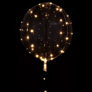 LED ballon 2x witte lichtketting 50 cm 5 m