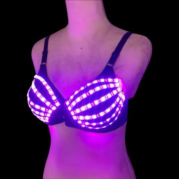 Feestelijke LED-bh die oplicht in het donker Paars