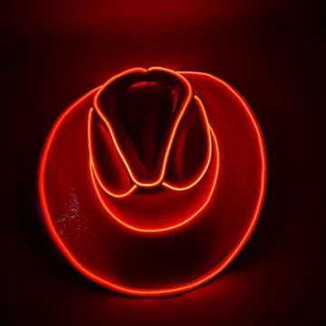 Leuke cowboy rave hoed met LED Rood