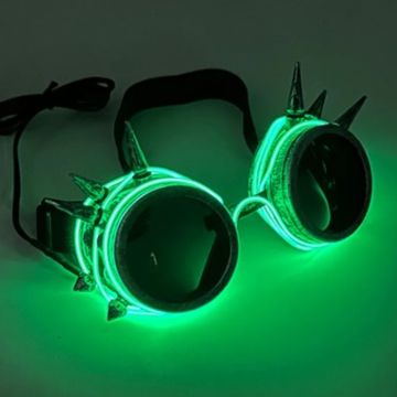 LED-bril met spikes groen