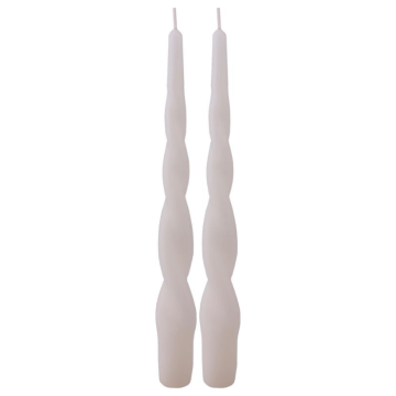 Snoede stagelys elfenben 2x - 24 cm