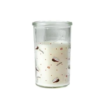 Licht in glas met studentenmuts motieven rood student Det Gamle Apotek