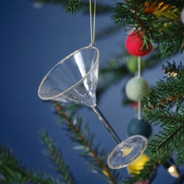 Martiniglas met gouden rand kerstversiering voor kerstboom