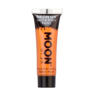 Intens neon UV gezicht- en lichaamsverf 12 ml Moon Creations oranje