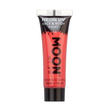 Intens neon UV gezichts- en lichaamsverf 12 ml Moon Creations rood
