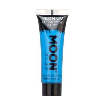 Intens neon UV gezichts- en lichaamsverf 12 ml Moon Creations blauw