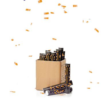 Oranje confettibuis 40 cm PartyVikings 50x - Metallic Rechthoekig