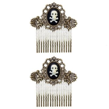 Haar kam met schedelmotief 2x