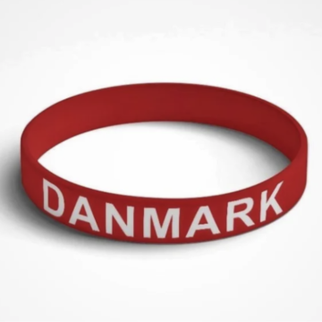 Rood en wit Denemarken siliconen armband