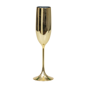 Champagneglas goudkleurig 8x - 23,8x6,9 cm