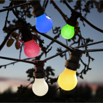 Lichtslinger meerkleurig 5 meter met 10 lampen
